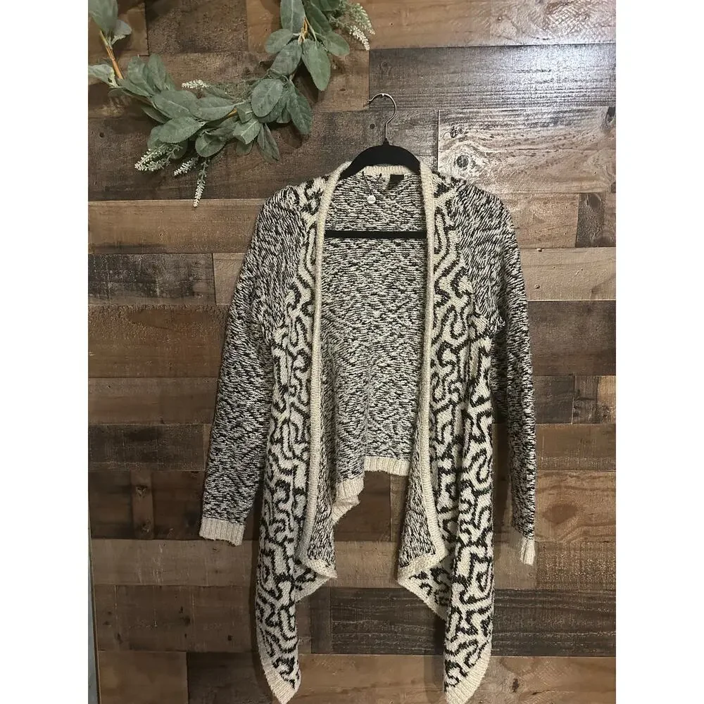BKE wool blend high low cardigan, size S